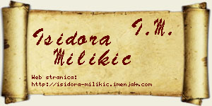 Isidora Milikić vizit kartica